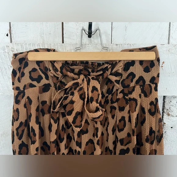 Free People Leopard Print Wide Leg Pants - Brown - Picture 3 of 3